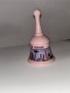 Pink Las Vegas Ceramic Hand Bell - Souvenir Kids Toy